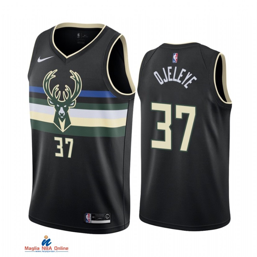 Maglia NBA Nike Milwaukee Bucks NO.37 Semi Ojeleye Nike Nero Statement 2021