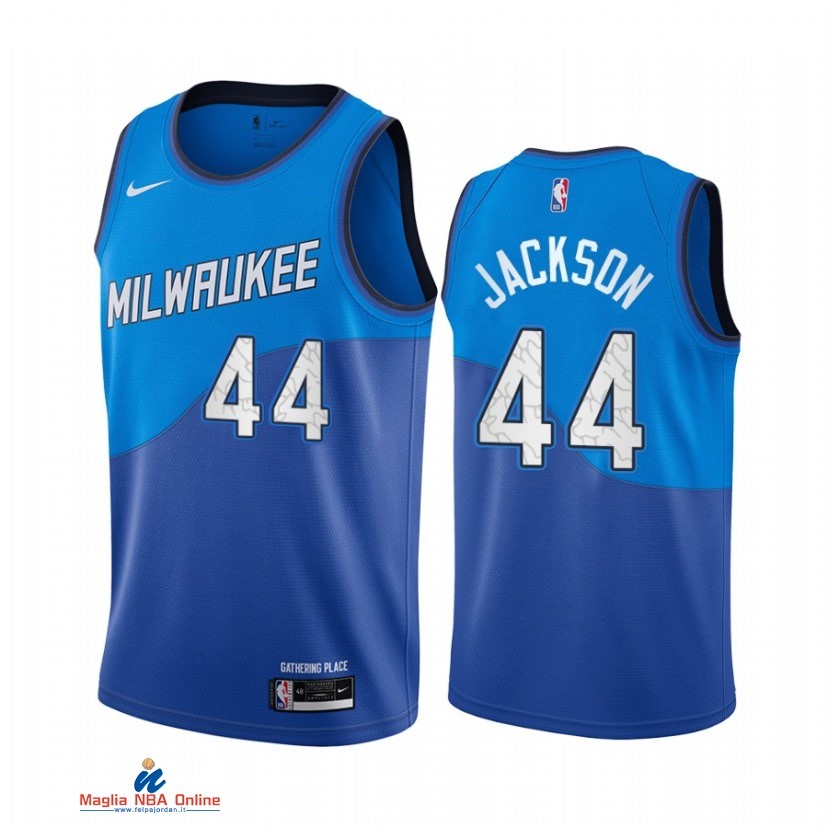 Maglia NBA Nike Milwaukee Bucks NO.44 Justin Jackson Nike Blu Città 2021