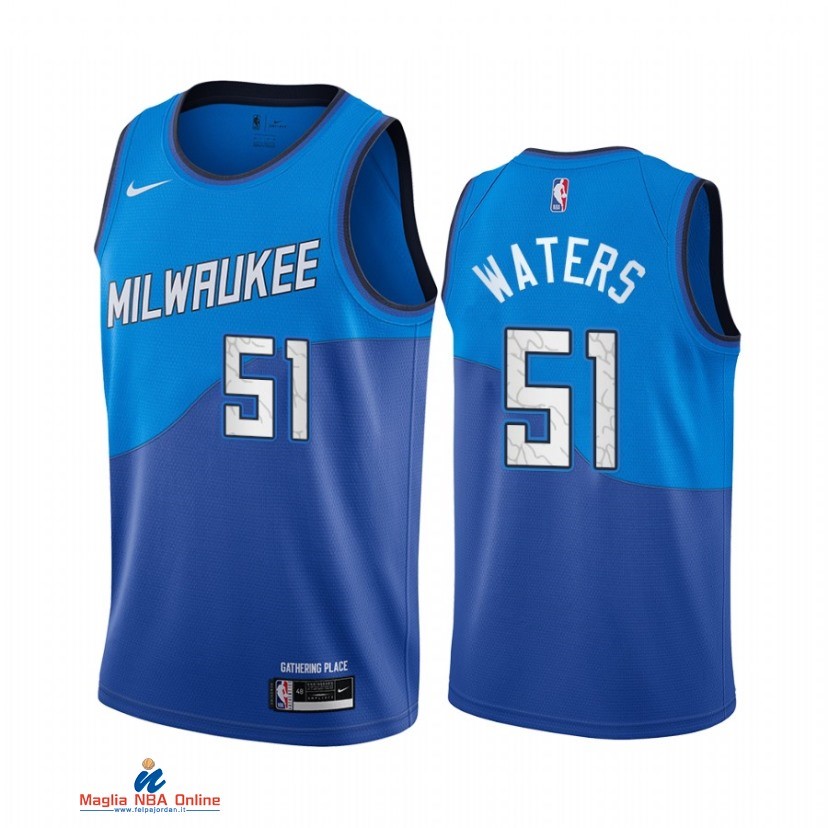Maglia NBA Nike Milwaukee Bucks NO.51 Tremont Waters Nike Blu Città 2021