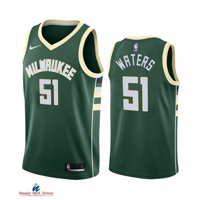 Maglia NBA Nike Milwaukee Bucks NO.51 Tremont Waters Nike Verde Icon 2021