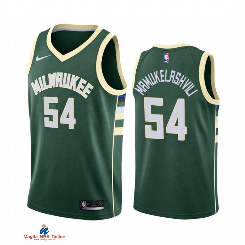 Maglia NBA Nike Milwaukee Bucks NO.54 Sandro Mamukelashvili Nike Verde Icon 2021