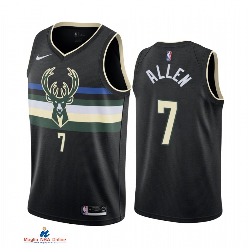 Maglia NBA Nike Milwaukee Bucks NO.7 Grayson Allen Nike Nero Statement 2021