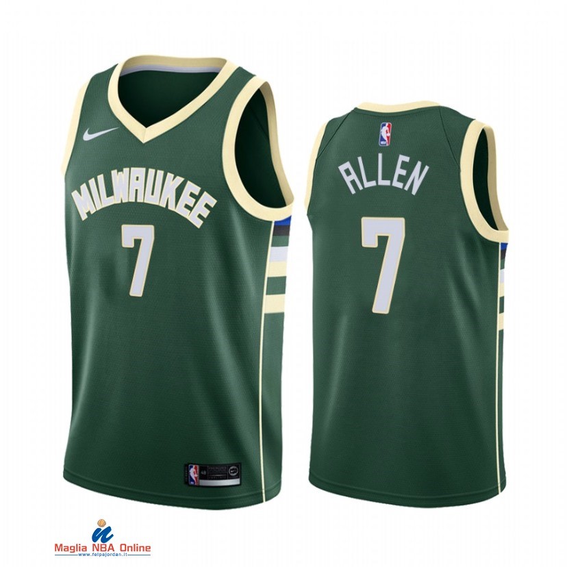 Maglia NBA Nike Milwaukee Bucks NO.7 Grayson Allen Nike Verde Icon 2021