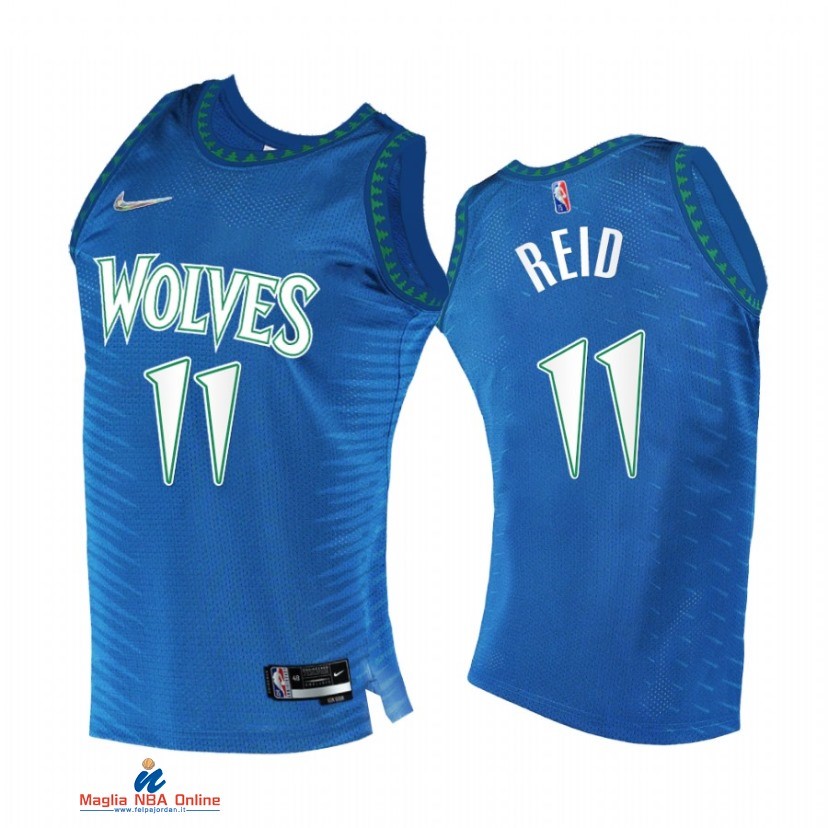 Maglia NBA Nike Minnesota Timberwolvs NO.11 Naz Reid 75th Blu Città 2021-22