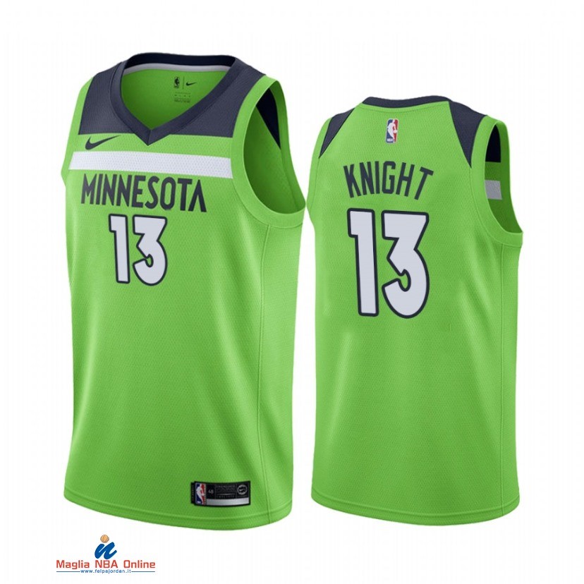 Maglia NBA Nike Minnesota Timberwolvs NO.13 Nathan Knight Nike Verde Statement 2021-22