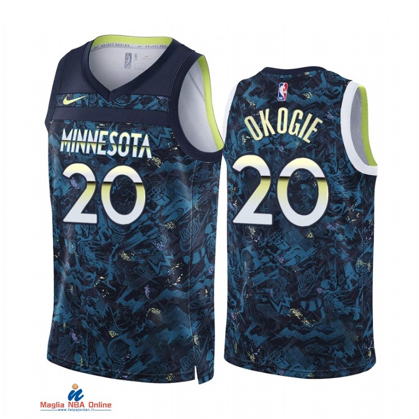 Maglia NBA Nike Minnesota Timberwolvs NO.20 Josh Okogie Select Series Marino Camouflage 2021