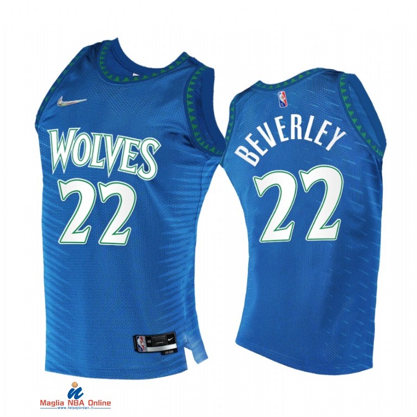 Maglia NBA Nike Minnesota Timberwolvs NO.22 Patrick Beverley 75th Blu Città 2021-22