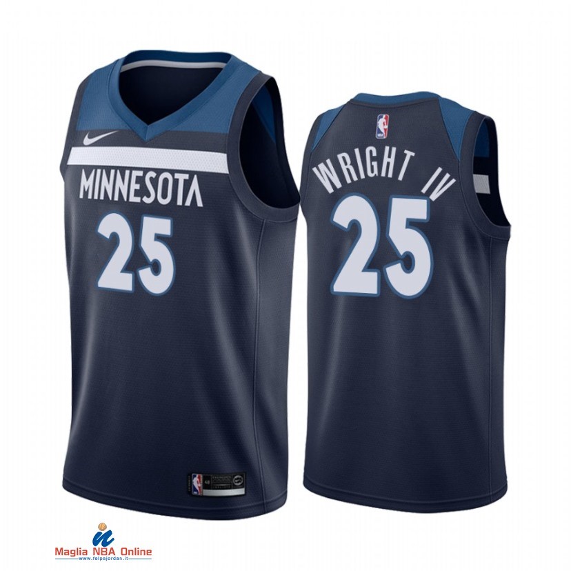 Maglia NBA Nike Minnesota Timberwolvs NO.25 McKinley Wright IV Nike Marino Icon 2021-22