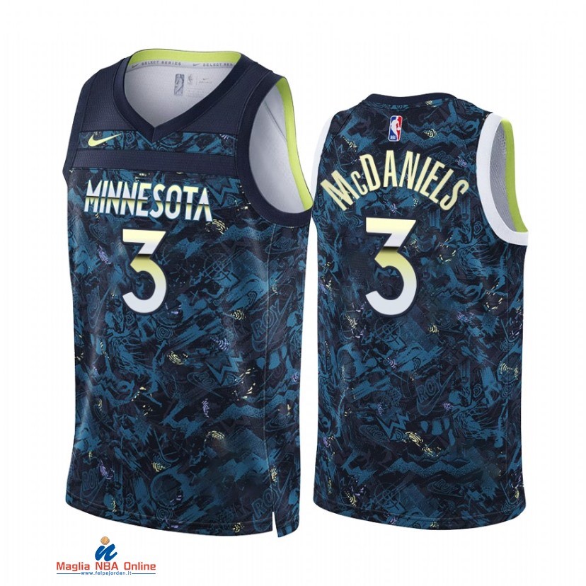 Maglia NBA Nike Minnesota Timberwolvs NO.3 Jaden McDaniels Select Series Marino Camouflage 2021