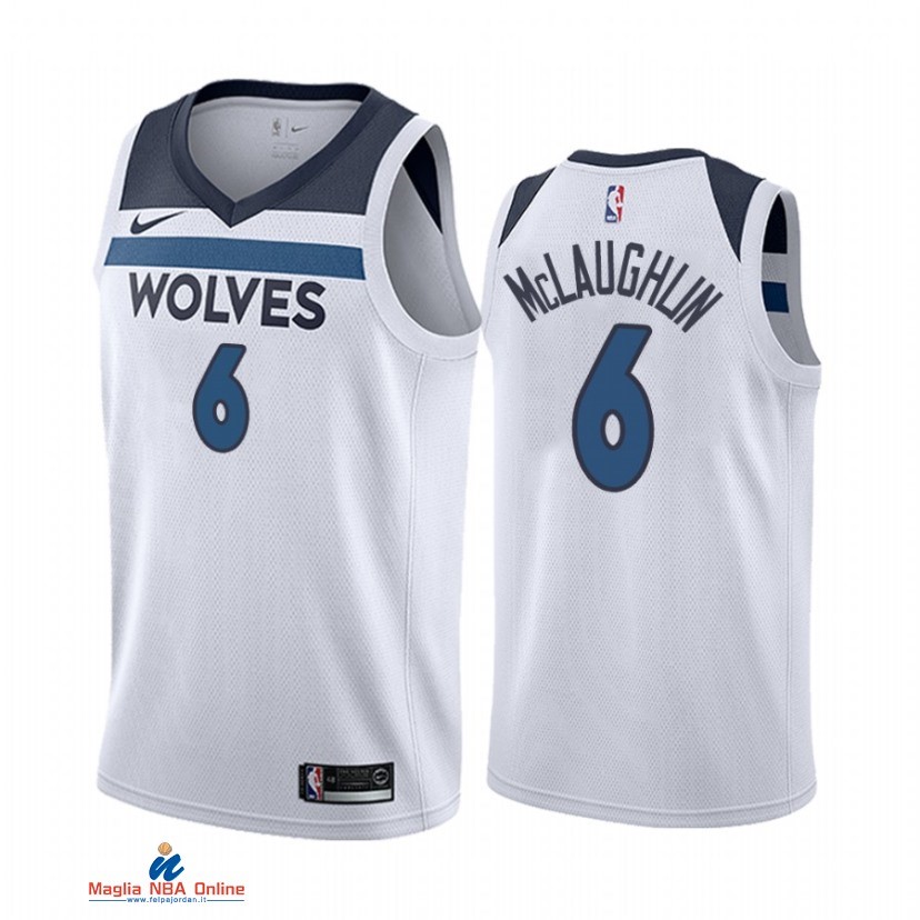 Maglia NBA Nike Minnesota Timberwolvs NO.6 Jordan McLaughlin Nike Bianco Association 2021-22