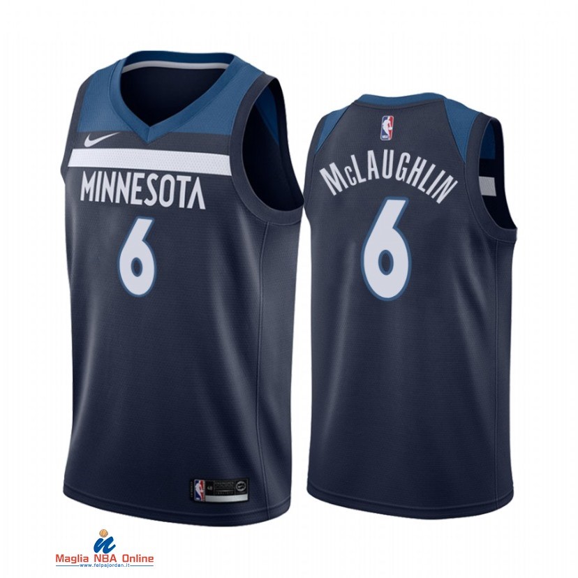 Maglia NBA Nike Minnesota Timberwolvs NO.6 Jordan McLaughlin Nike Marino Icon 2021-22