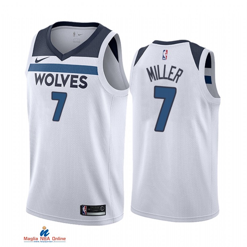 Maglia NBA Nike Minnesota Timberwolvs NO.7 Isaiah Miller Nike Bianco Association 2021-22