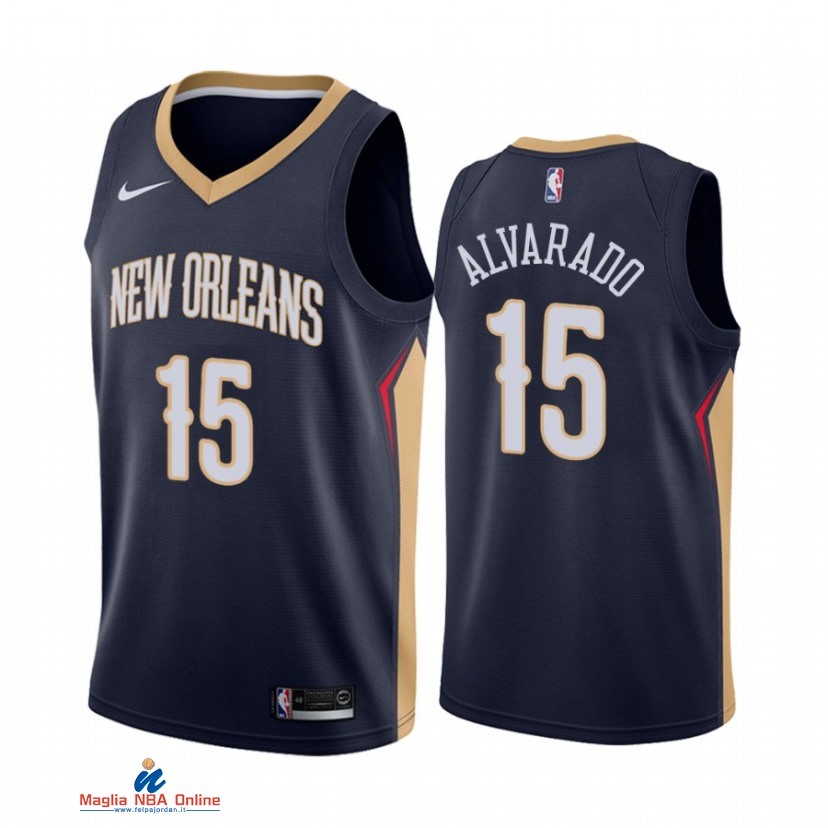 Maglia NBA Nike New Orleans Pelicans NO.15 Jose Alvarado Nike Marino Icon 2021
