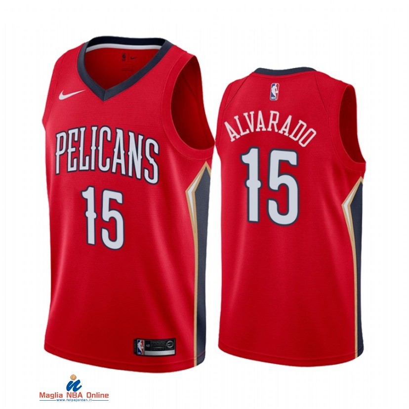 Maglia NBA Nike New Orleans Pelicans NO.15 Jose Alvarado Nike Rosso Statement 2021