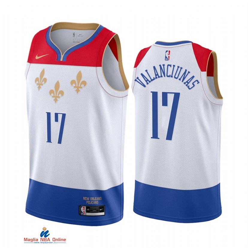 Maglia NBA Nike New Orleans Pelicans NO.17 Jonas Valanciunas Nike Bianco Città 2021