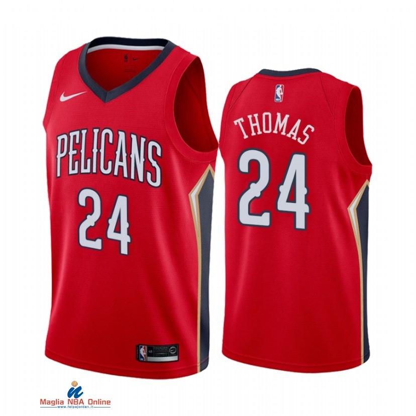Maglia NBA Nike New Orleans Pelicans NO.24 Isiah Thomas Nike Rosso Statement 2021