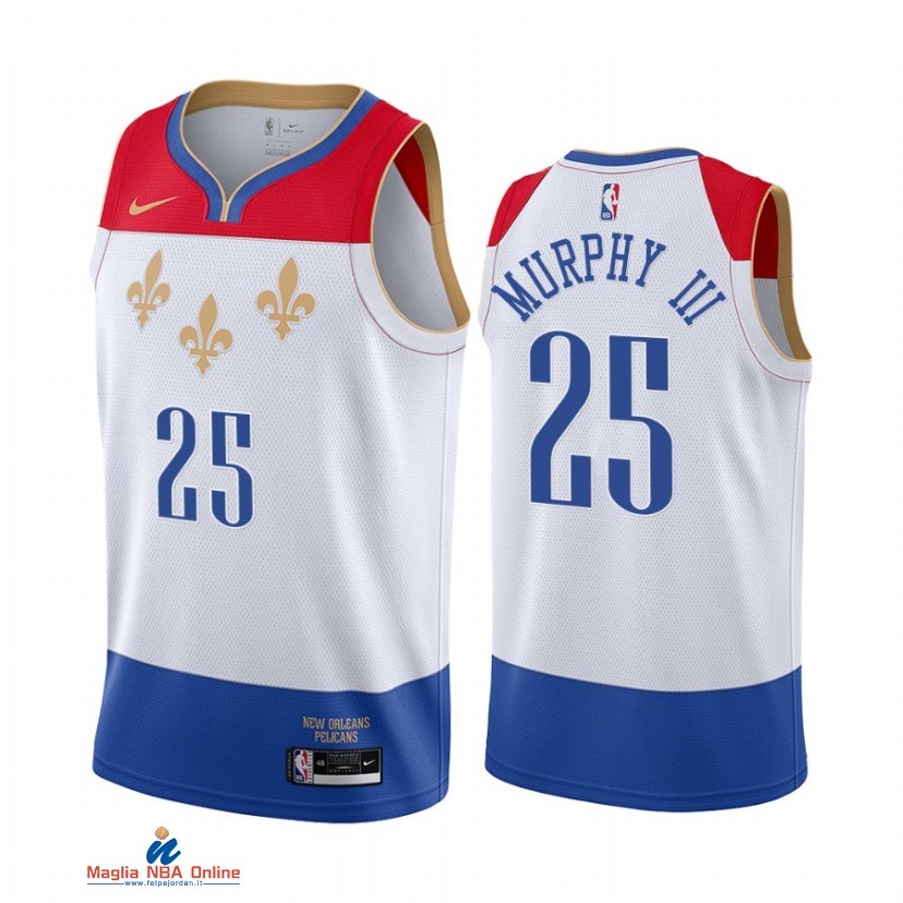 Maglia NBA Nike New Orleans Pelicans NO.25 Trey Murphy III Nike Bianco Città 2021