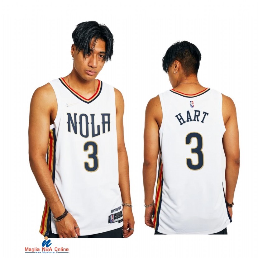 Maglia NBA Nike New Orleans Pelicans NO.3 Josh Hart 75th Bianco Città 2021-22