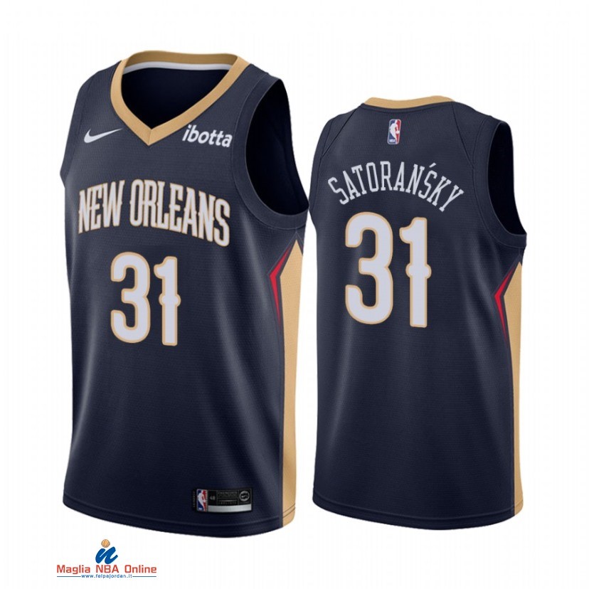 Maglia NBA Nike New Orleans Pelicans NO.31 Tomas Satoransky Nike Marino Icon 2021