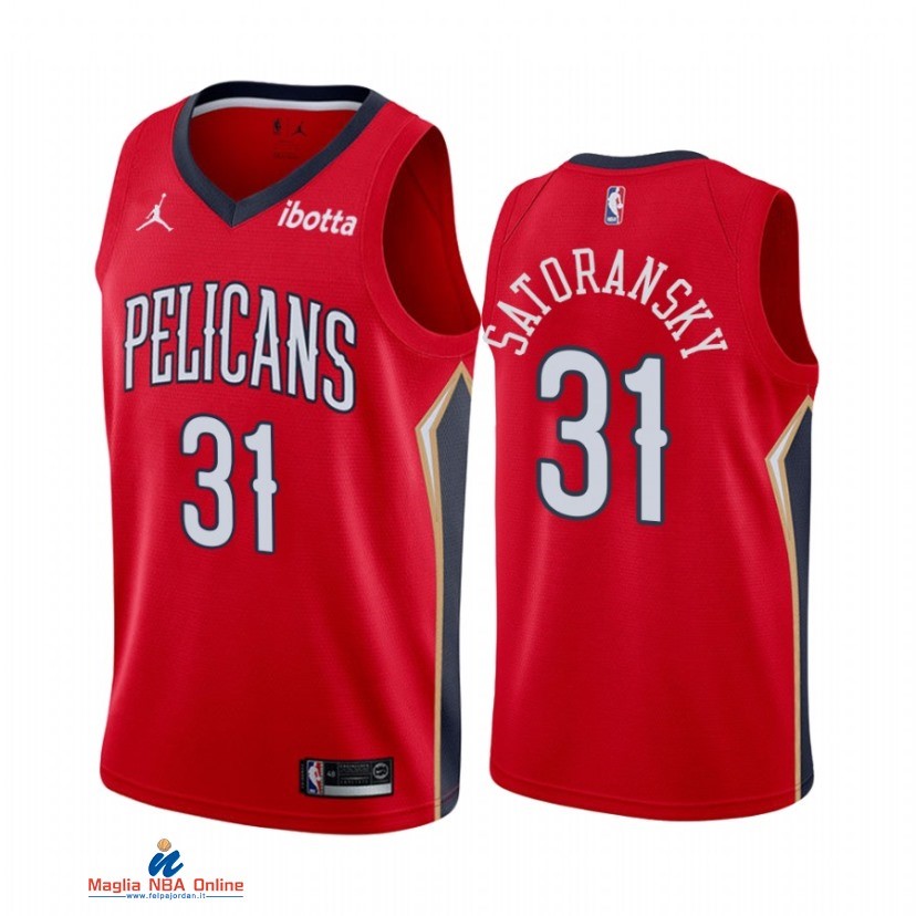Maglia NBA Nike New Orleans Pelicans NO.31 Tomas Satoransky Nike Rosso Statement 2021