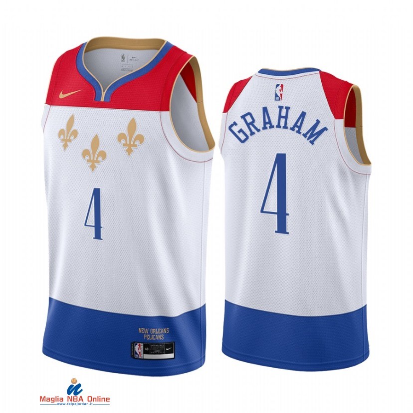 Maglia NBA Nike New Orleans Pelicans NO.4 Devonte' Graham Nike Bianco Città 2021