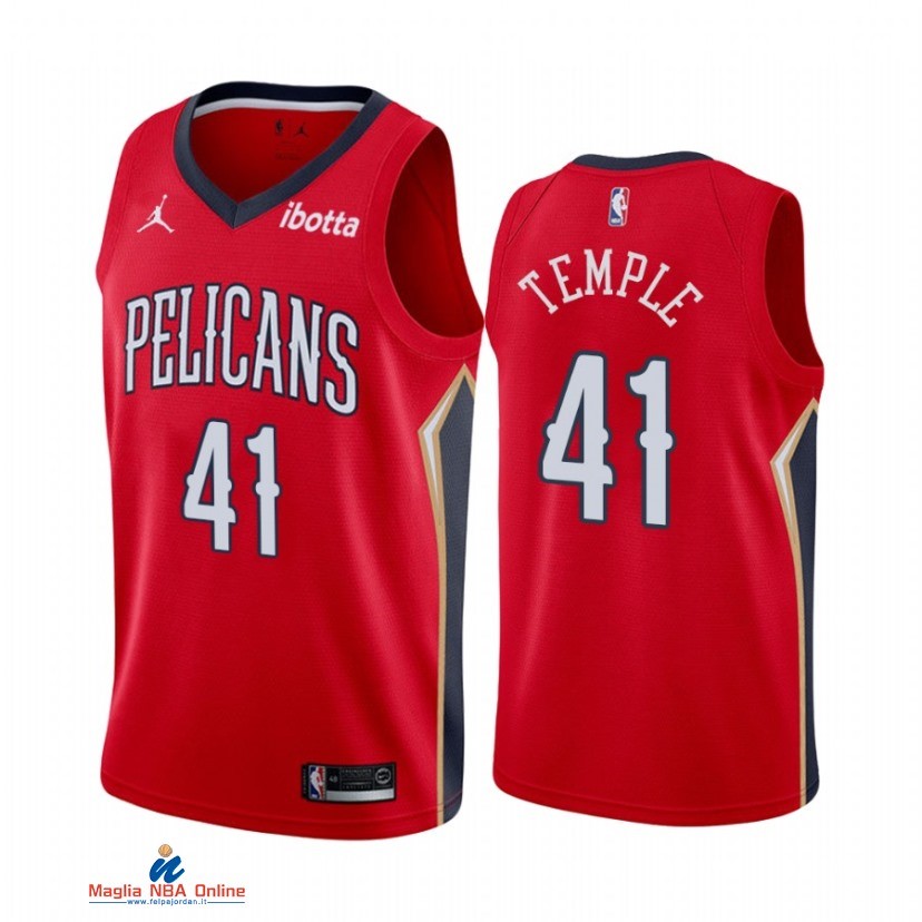 Maglia NBA Nike New Orleans Pelicans NO.41 Garrett Temple Nike Rosso Statement 2021