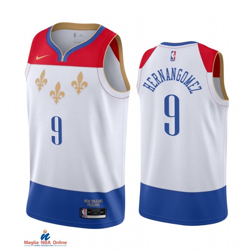 Maglia NBA Nike New Orleans Pelicans NO.9 Willy Hernangomez Nike Bianco Città 2021