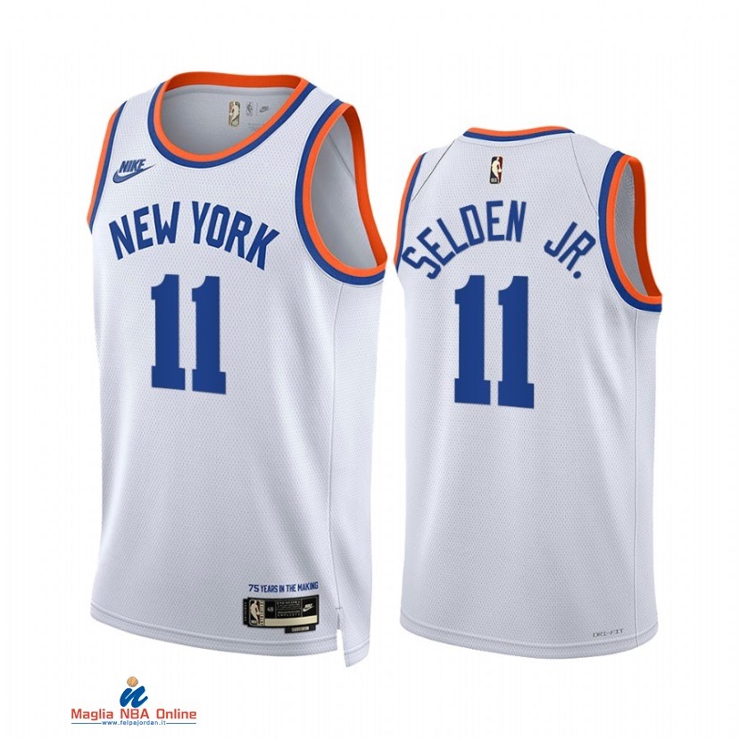 Maglia NBA Nike New York Knicks NO.11 Wayne Selden Jr. Bianco Classic 2021-22