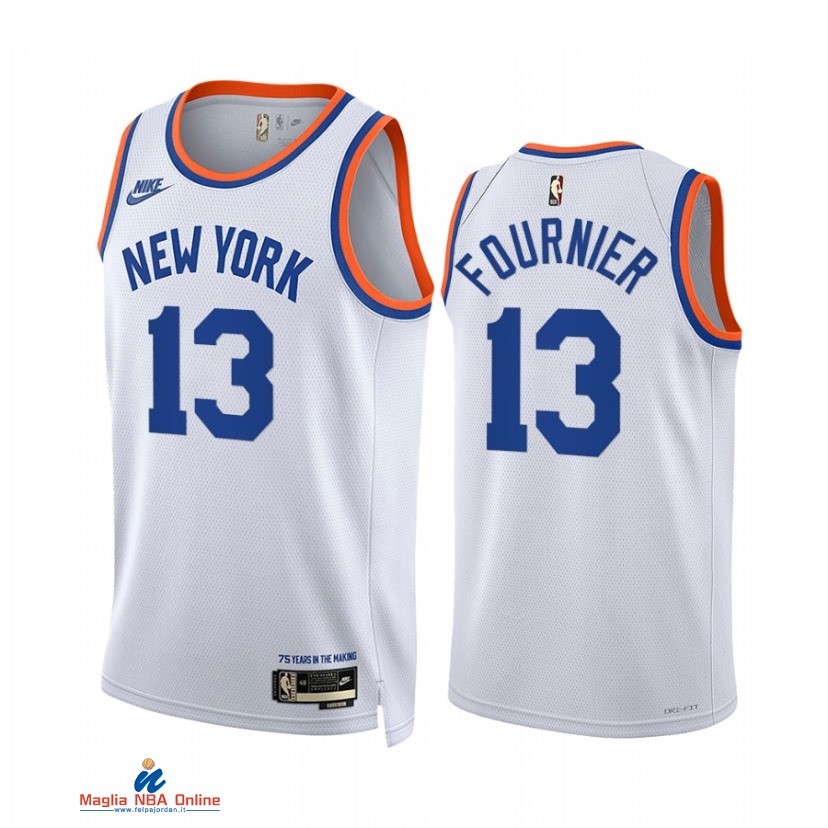 Maglia NBA Nike New York Knicks NO.13 Evan Fournier Bianco Classic 2021-22