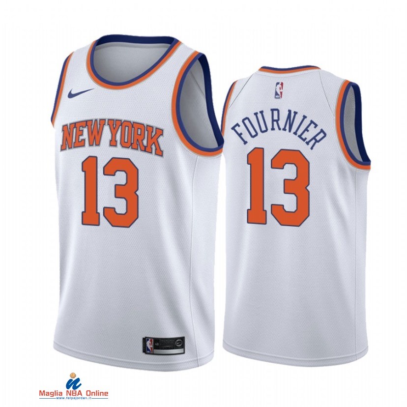 Maglia NBA Nike New York Knicks NO.13 Evan Fournier Nike Bianco Association 2021