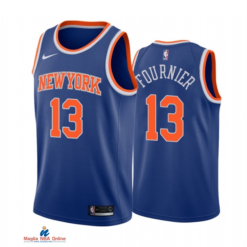Maglia NBA Nike New York Knicks NO.13 Evan Fournier Nike Blu Icon 2021