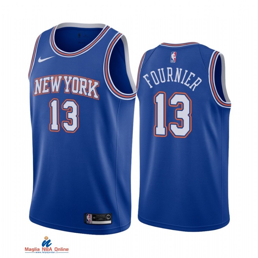 Maglia NBA Nike New York Knicks NO.13 Evan Fournier Nike Blu Statement 2021-22