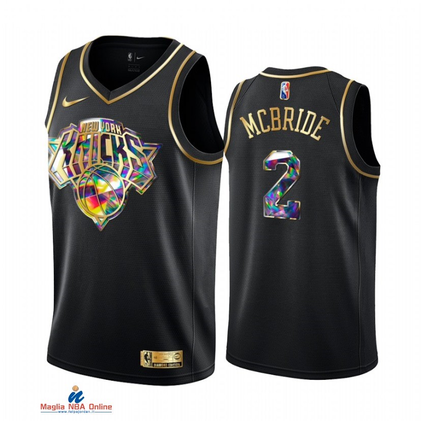 Maglia NBA Nike New York Knicks NO.2 Miles McBride Nero Diamante 2021-22