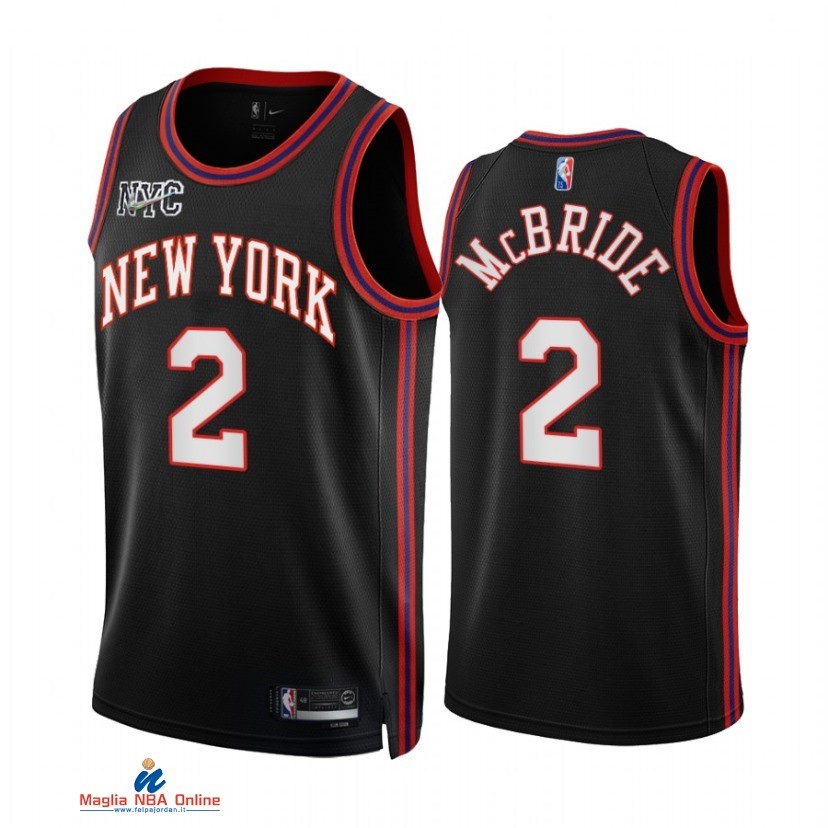 Maglia NBA Nike New York Knicks NO.2 Miles McBride Nike Nero Città 2021-22