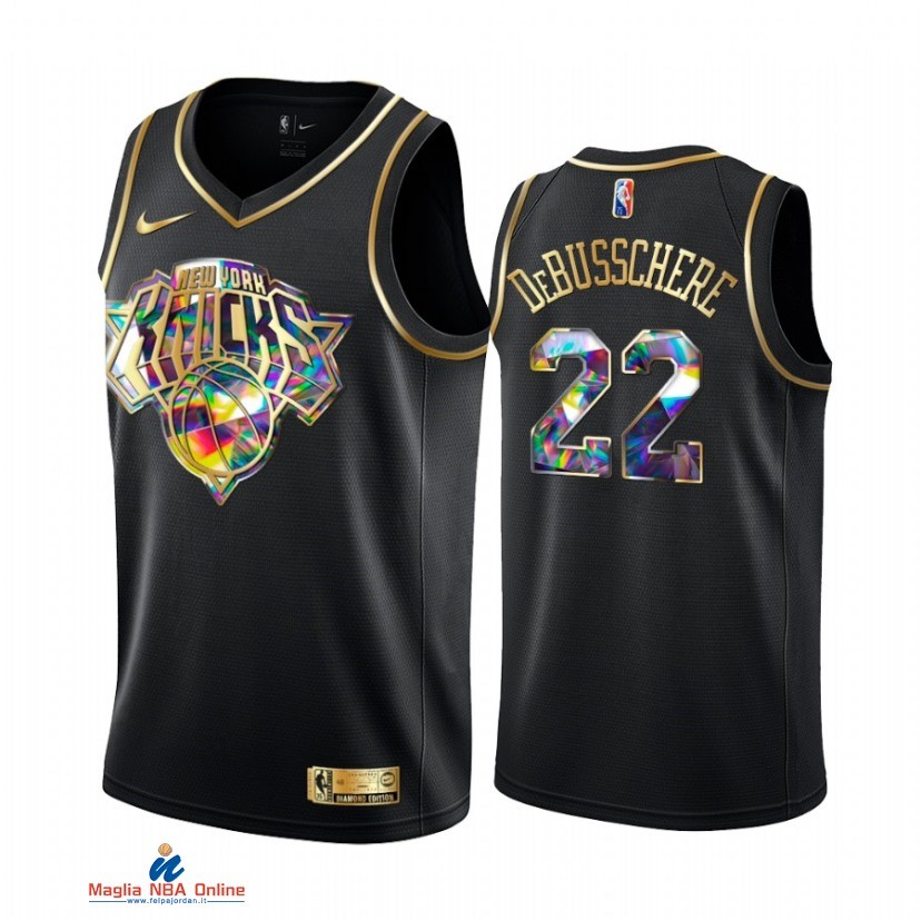 Maglia NBA Nike New York Knicks NO.22 Dave DeBusschere Nero Diamante 2021-22
