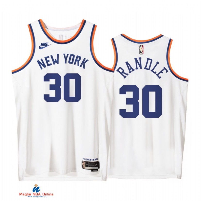 Maglia NBA Nike New York Knicks NO.30 Julius Randle 75th Bianco Classic 2021