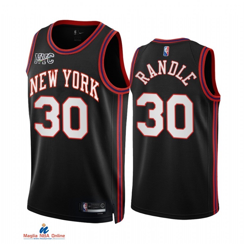 Maglia NBA Nike New York Knicks NO.30 Julius Randle Nike Nero Città 2021-22