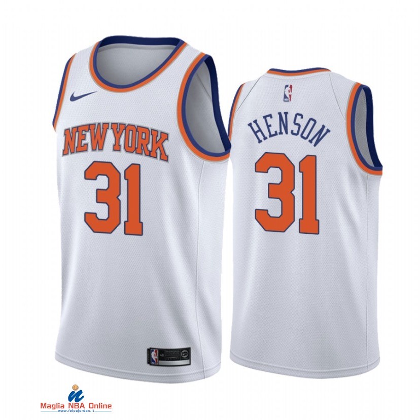 Maglia NBA Nike New York Knicks NO.31 John Henson Nike Bianco Association 2021
