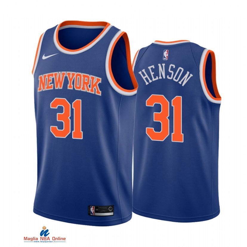 Maglia NBA Nike New York Knicks NO.31 John Henson Nike Blu Icon 2021