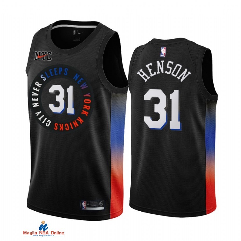Maglia NBA Nike New York Knicks NO.31 John Henson Nike Nero Città 2021
