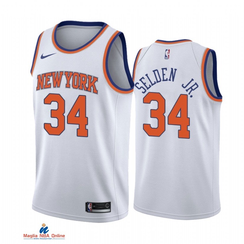 Maglia NBA Nike New York Knicks NO.34 Wayne Selden Jr. Nike Bianco Association 2021