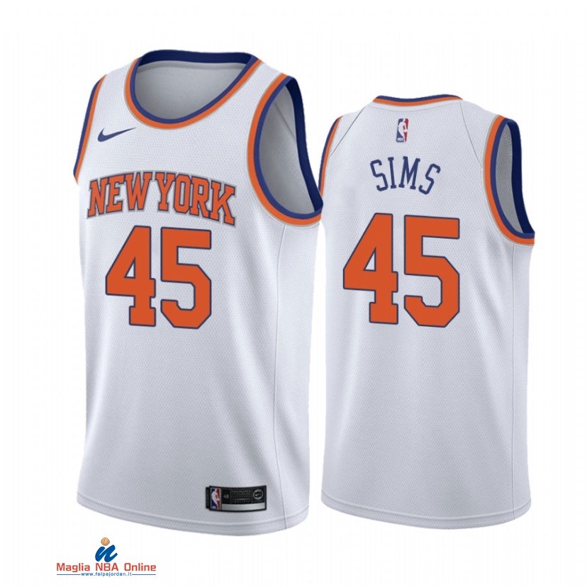 Maglia NBA Nike New York Knicks NO.45 Jericho Sims Nike Bianco Association 2021
