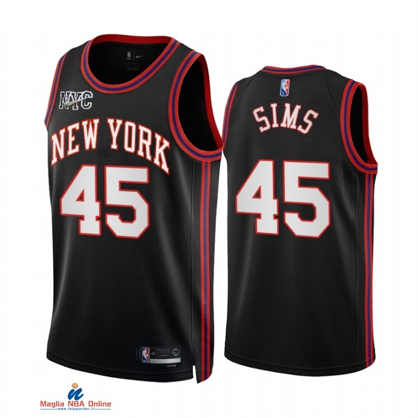 Maglia NBA Nike New York Knicks NO.45 Jericho Sims Nike Nero Città 2021-22