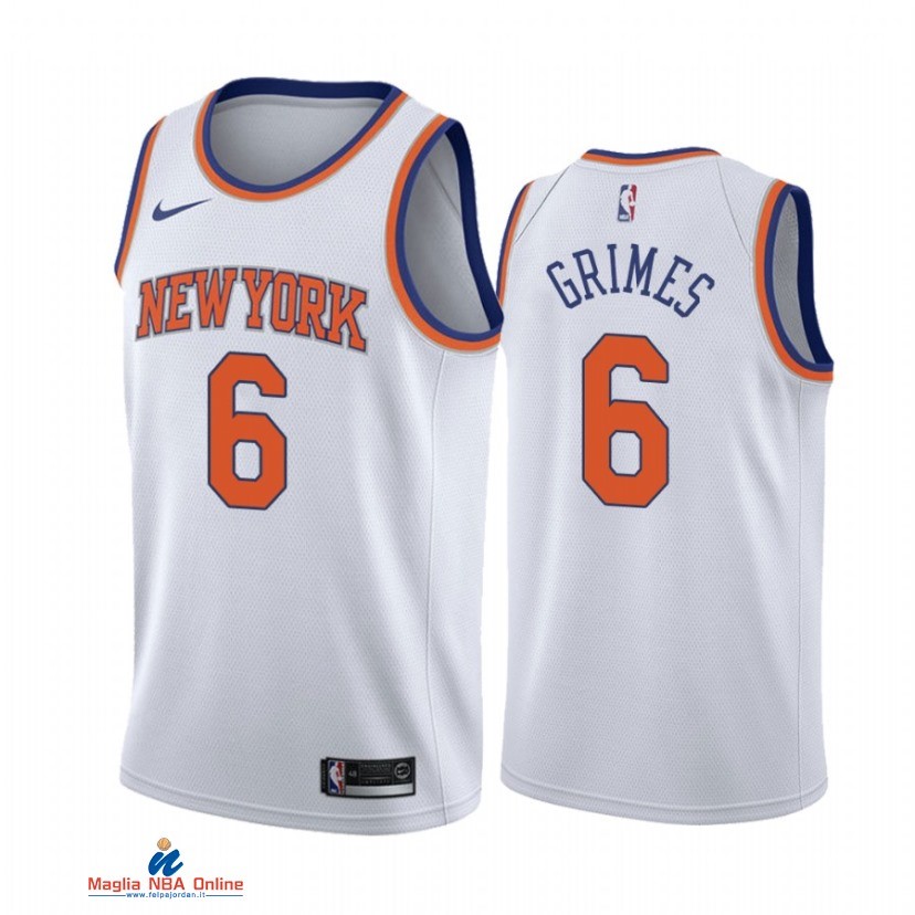 Maglia NBA Nike New York Knicks NO.6 Quentin Grimes Nike Bianco Association 2021