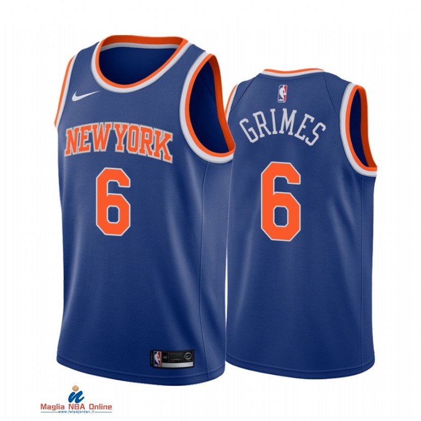 Maglia NBA Nike New York Knicks NO.6 Quentin Grimes Nike Blu Icon 2021