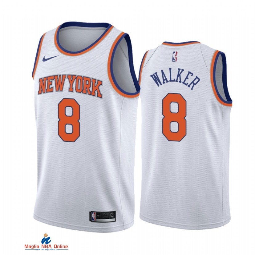 Maglia NBA Nike New York Knicks NO.8 Kemba Walker Nike Bianco Association 2021