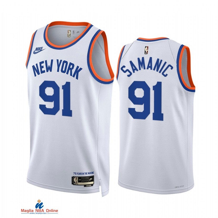 Maglia NBA Nike New York Knicks NO.91 Luka Samanic Bianco Classic 2021-22