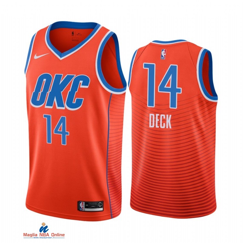 Maglia NBA Nike Oklahoma City Thunder NO.14 Gabriel Deck Nike Arancia Statement 2021