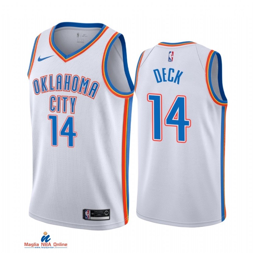 Maglia NBA Nike Oklahoma City Thunder NO.14 Gabriel Deck Nike Bianco Association 2021