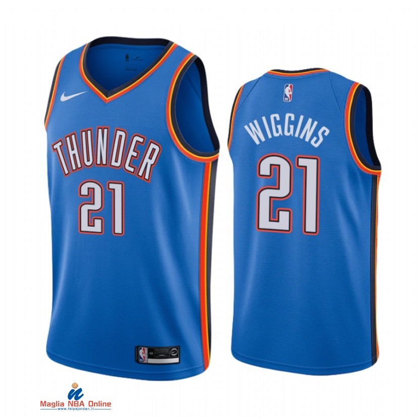 Maglia NBA Nike Oklahoma City Thunder NO.21 Aaron Wiggins Nike Blu Icon 2021